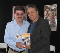 Burt with Edward James Olmos at Latino Book Festival.