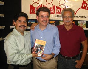 State Assemblyman Jose Solario, Kenneth Burt, and MacArthur “Genius” Fellow Ruebén Martínez 